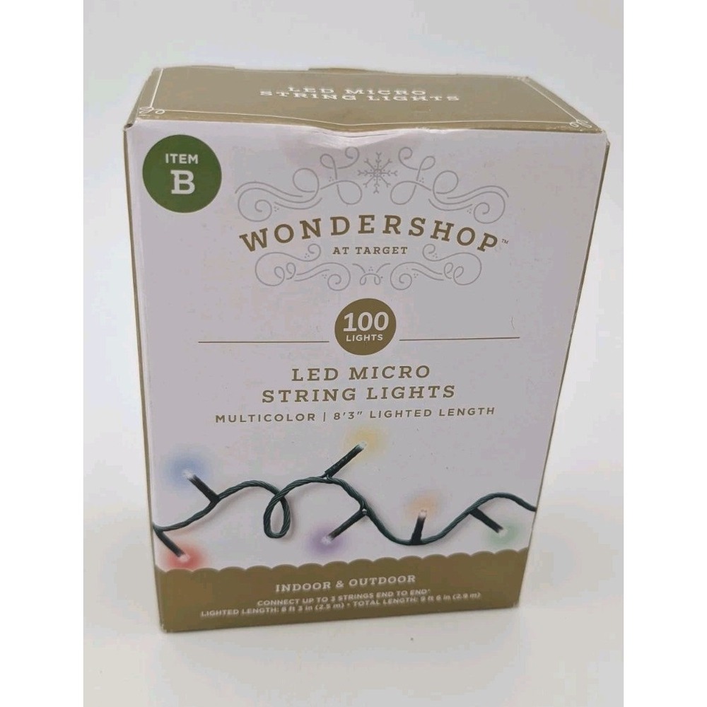 Wondershop Target LED Micro String Lights Type B 100 Count Multicolor Green Wire